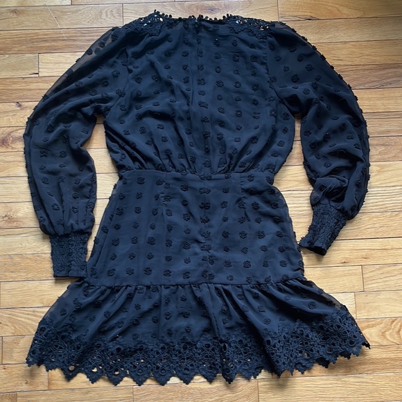 LULUS Lust or Love Black Embroidered Lace Long Sleeve Dress size S. - Picture 16 of 16